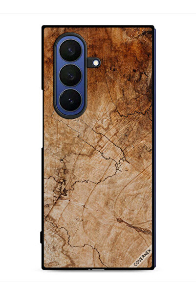 Covernex غطاء حماية لهاتف Samsung Galaxy Z Fold7 بنمط خشبي عتيق
