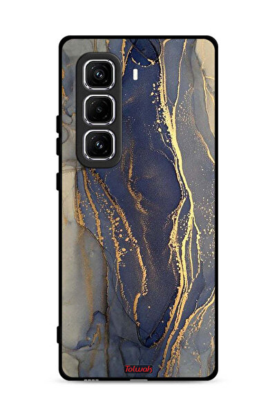 Tolwak غطاء حماية لهاتف Infinix Hot 50 Pro 4G بنقشة رخامية لامعة