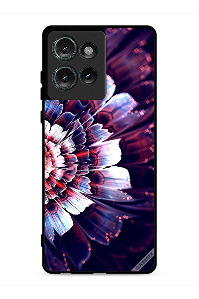 Covernex غطاء حماية لهاتف موتورولا إيدج 50 مع زهرة كبيرة عاكسة على الجانب الأيسر