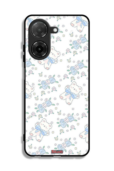 Tolwak غطاء حماية Xiaomi Redmi A5 4G مع دب تيدي لطيف ورمز الزهور