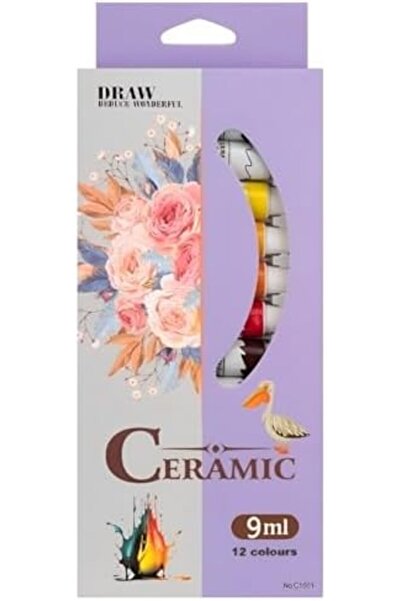 Toybox Ceramic Paint Set Tubes 9 ml, 12 Colors