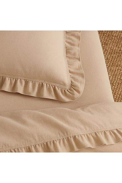 Violacasa Double Ruffle Duvet Cover Set 100% Cotton Private