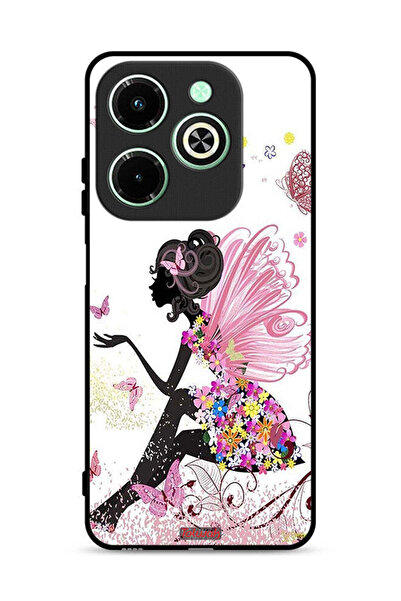 Tolwak غطاء حماية لهاتف Infinix Hot 40i 4G بتصميم فتاة الفراشة