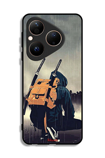 Tolwak غطاء حماية لهاتف هواوي بيورا 80، رسمة سيف ساموراي الرقمية