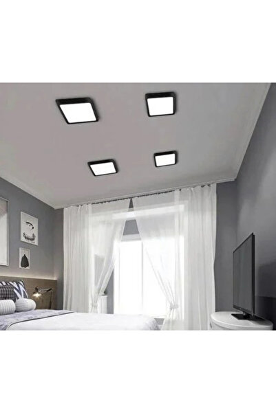 Viesteknoloji 24 Watt Sıva Üstü Kare Siyah Kasa Beyaz Işık Panel Led Ev Ofis Wc