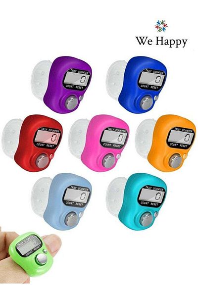 WE HAPPY 7 Pieces Digital Tasbih Tally Counter, Prayer Counting Tool for Ramadan, Comes in Assorted
