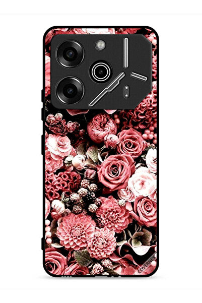 Covernex غطاء حماية لهاتف تكنو بوفا 6 برو 5G بلون الخوخ والورود