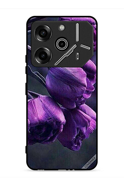 Covernex غطاء حماية لهاتف تكنو بوفا 6 برو 5G، زهور داكنة