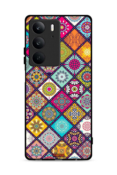 Tolwak غطاء حماية لهاتف Realme C75 4G بنقشة مربعات ماندالا