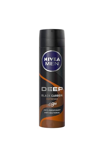 NIVEA Men Deep Black Carbon Espresso Deodorant Spray, 150ml