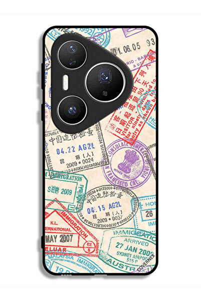 Covernex غطاء حماية لهاتف هواوي بيورا 80 برو بلس بنقشة طوابع السفر