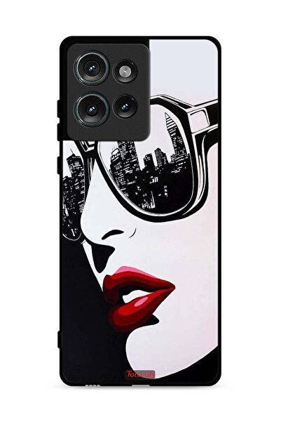 Tolwak غطاء حماية لهاتف موتورولا إيدج 50 بتصميم وجه فتاة وفن تجريدي