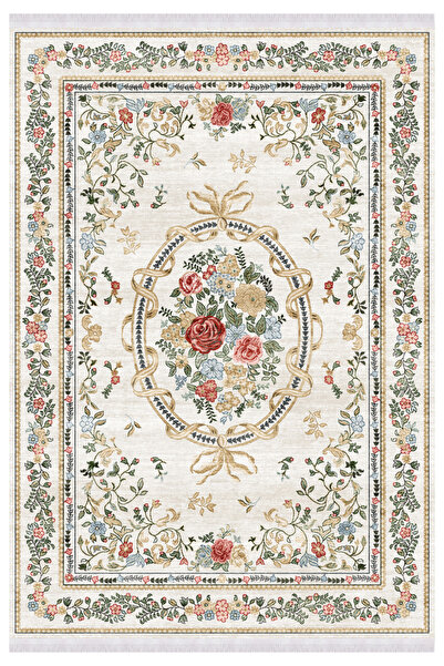 Lavine French Pattern Washable Woven Base Living Room Kitchen Balcony Children's Living Room Clay