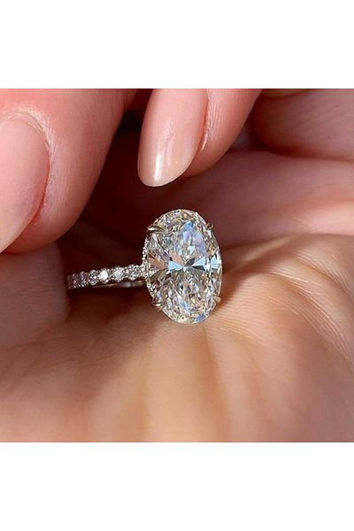 Choice ZA4528-2 6 Luxury Sparkling Inlaid Zircon Oval Women's Ring Personalized Delicate Wedding Party Acce