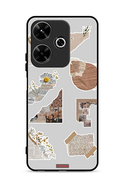 Tolwak غطاء حماية لهاتف شاومي ريدمي 13 4G مصنوع من قطع من الملصقات الورقية