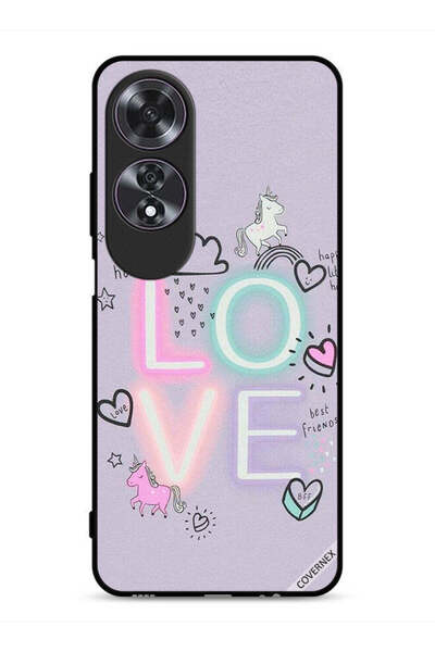 Covernex غطاء حماية Oppo A60 بتصميم قلب جميل ووحيد القرن