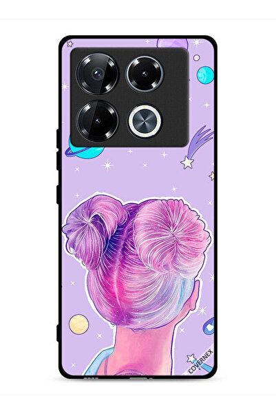 Covernex غطاء حماية لهاتف Infinix Note 40 Pro 5G برسومات فتاة ونجوم الفضاء