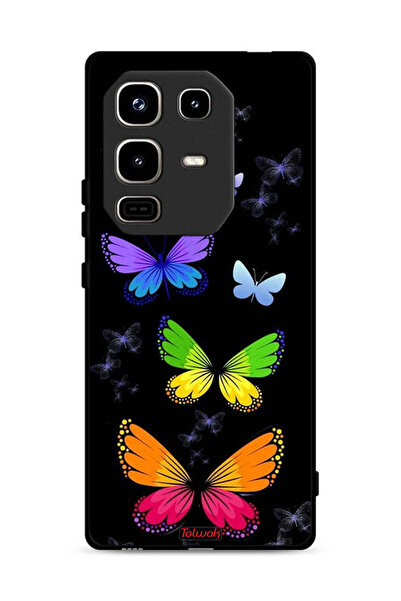 Tolwak غطاء حماية لهاتف Infinix Note 50 Pro 4G بنقشة فراشات ملونة