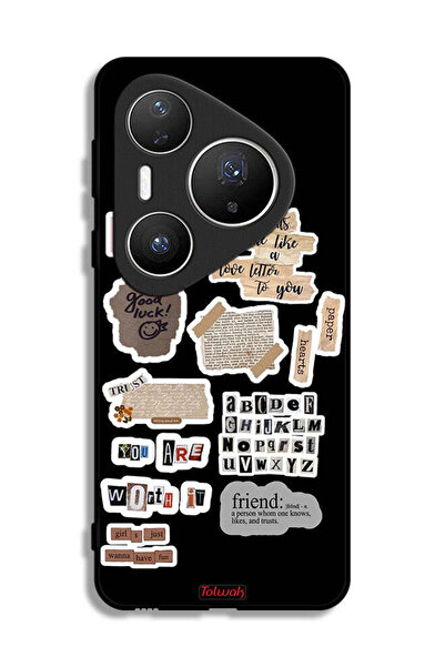 Tolwak غطاء حماية لهاتف هواوي بيورا 80 برو بلس، ملصقات عبارات الحظ السعيد