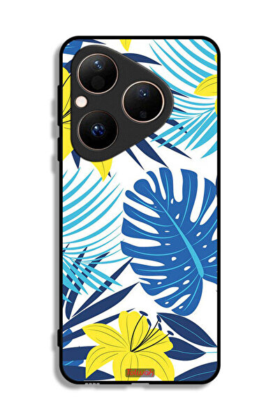 Tolwak غطاء حماية لهاتف هواوي بيورا 80 بنقشة ريش وزهور