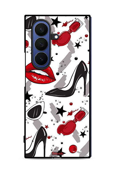 Tolwak غطاء حماية لهاتف سامسونج جالاكسي زد فولد 7 برسومات أحمر الشفاه والأحذية