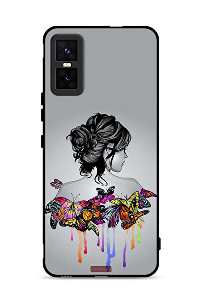 Tolwak غطاء حماية لهاتف Infinix GT 30 Pro بنقشة فراشات وفتاة فنية تجريدية