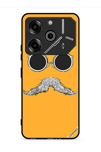 Covernex غطاء حماية لهاتف تكنو بوفا 6 برو 5G، رسمة نظارات وشارب