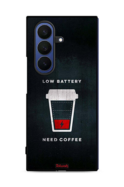 Tolwak غطاء حماية لهاتف Samsung Galaxy Z Fold7 - بطارية منخفضة - يحتاج إلى قهوة