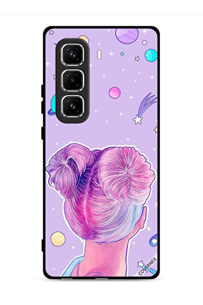 Covernex غطاء حماية لهاتف Infinix Hot 50 Pro 4G برسومات فتاة ونجوم الفضاء