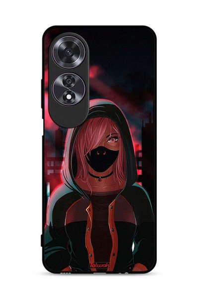 Tolwak غطاء حماية Oppo A60 برسومات فتاة ترتدي قناعًا