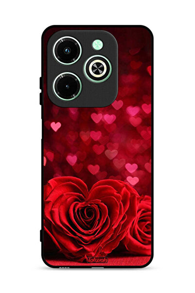 Tolwak غطاء حماية لهاتف Infinix Hot 40i 4G بنقشة زهور على شكل قلب وفن تجريدي