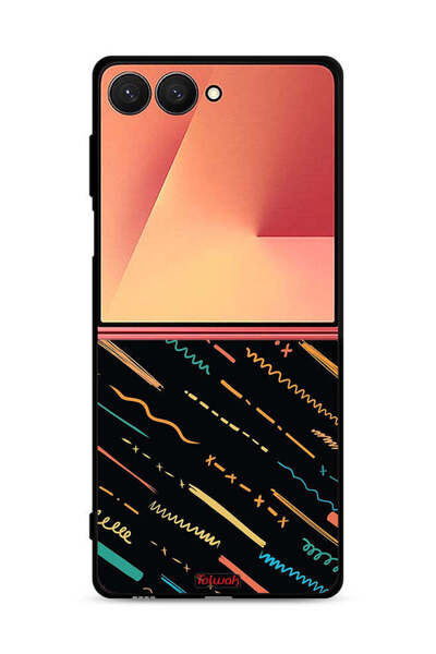 Tolwak غطاء حماية لهاتف Samsung Galaxy Z Flip7 بنمط خطوط X مجردة