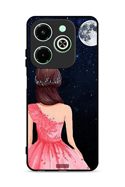 Tolwak غطاء حماية لهاتف Infinix Hot 40i 4G برسومات فتاة وقمر