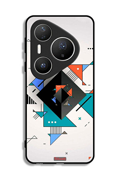 Tolwak غطاء حماية لهاتف هواوي بيورا 80 برو بلس بأشكال مربعة ومثلثة ونمط تجريدي