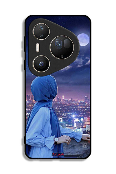Tolwak Huawei Pura 80 Ultra Protective Case Cover Looking At Moon Hijab Girl