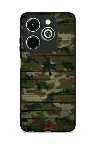 Tolwak غطاء حماية لهاتف Infinix Hot 40i 4G بنمط خشبي مموه