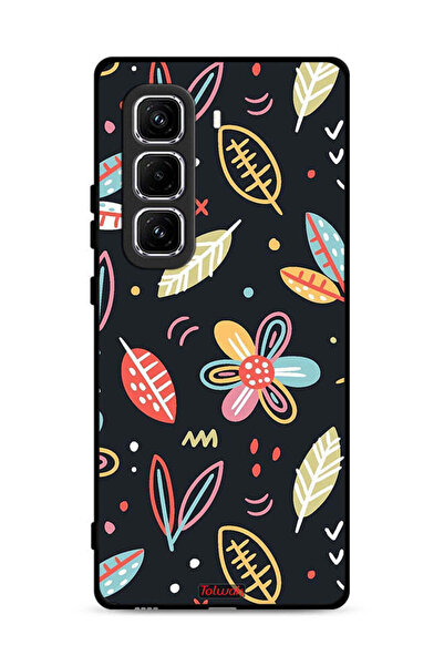 Tolwak غطاء حماية لهاتف Infinix Hot 50 Pro 4G بطبعة زهور وأوراق تجريدية