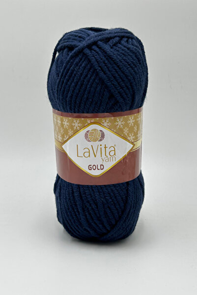 LaVita Yarn Ață de tricotat manuală aurie 100% acrilic 100gr (9818 ALBASTRU Î...