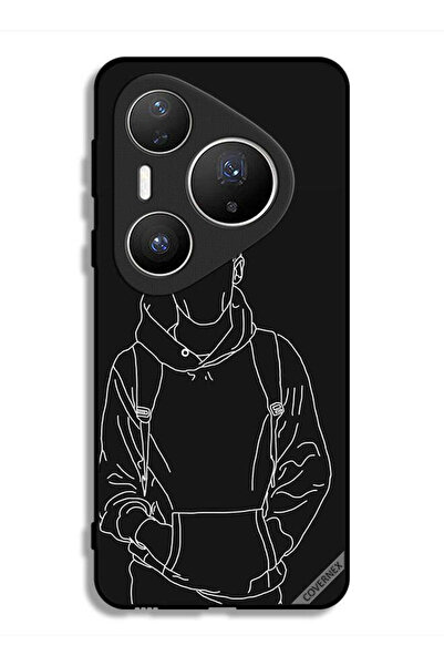 Covernex غطاء حماية لهاتف هواوي بيورا 80 برو، رسم لجاكيت بوي