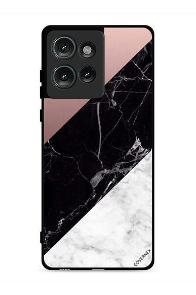 Covernex غطاء حماية لهاتف موتورولا إيدج 50 بنمط مزيج من الرخام والبساطة