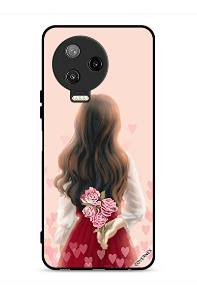 Covernex غطاء حماية لهاتف Infinix Note 12 Pro 4G، فتاة تخفي أزهارًا