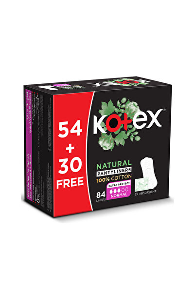 Kotex Cotton Everyday Pantyliners , Natural , 54+30 Pantyliners