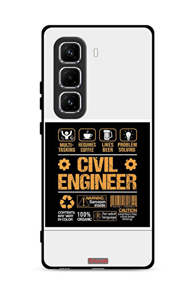 Tolwak غطاء حماية لهاتف Infinix Hot 50 Pro 4G، ملصق مهندس مدني