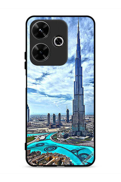 Covernex غطاء حماية لهاتف شاومي ريدمي 13 4G، برج خليفة، غيوم تلامس السحاب