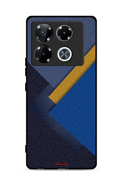 Tolwak غطاء حماية لهاتف Infinix Note 40 Pro 5G بنقشة مثلثات جلدية