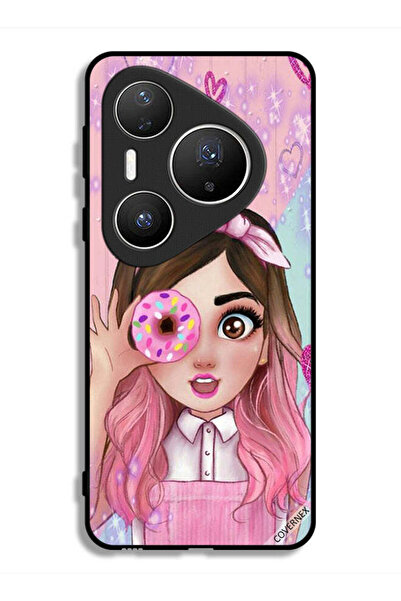 Covernex غطاء حماية لهاتف هواوي بيورا 80 برو برسومات فتاة محبة للدونات