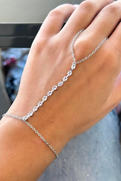 TAKIŞTIR Silver Color Stone Detailed Shahmeran