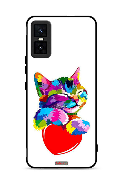 Tolwak غطاء حماية لهاتف Infinix GT 30 Pro بتصميم قطة ملونة