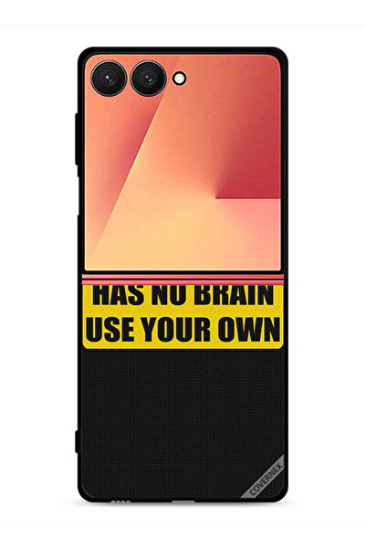Covernex غطاء حماية لهاتف Samsung Galaxy Z Flip7 تحذير: هذا الجهاز لا يحتوي على دماغ استخدم دماغك