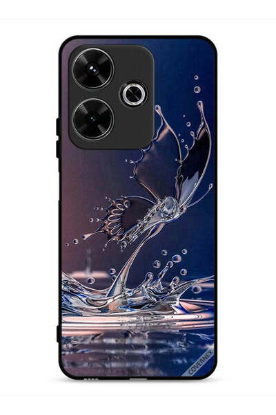 Covernex غطاء حماية لهاتف شاومي ريدمي 13 4G بنقشة قطرات الماء على شكل فراشة